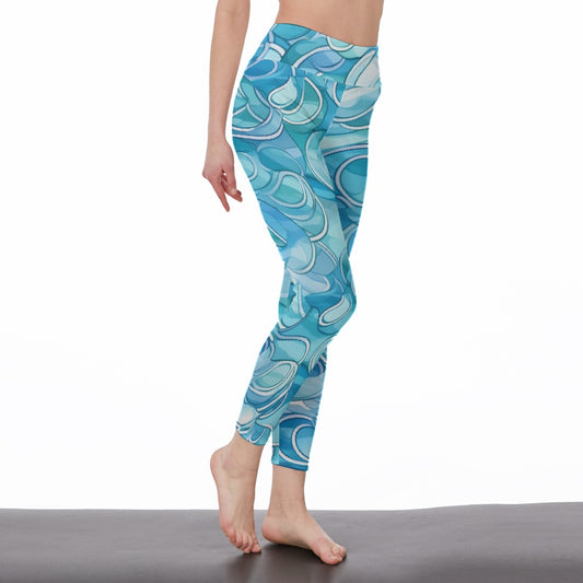 All-Over Print Women's High Waist Leggings | Side Stitch Closure