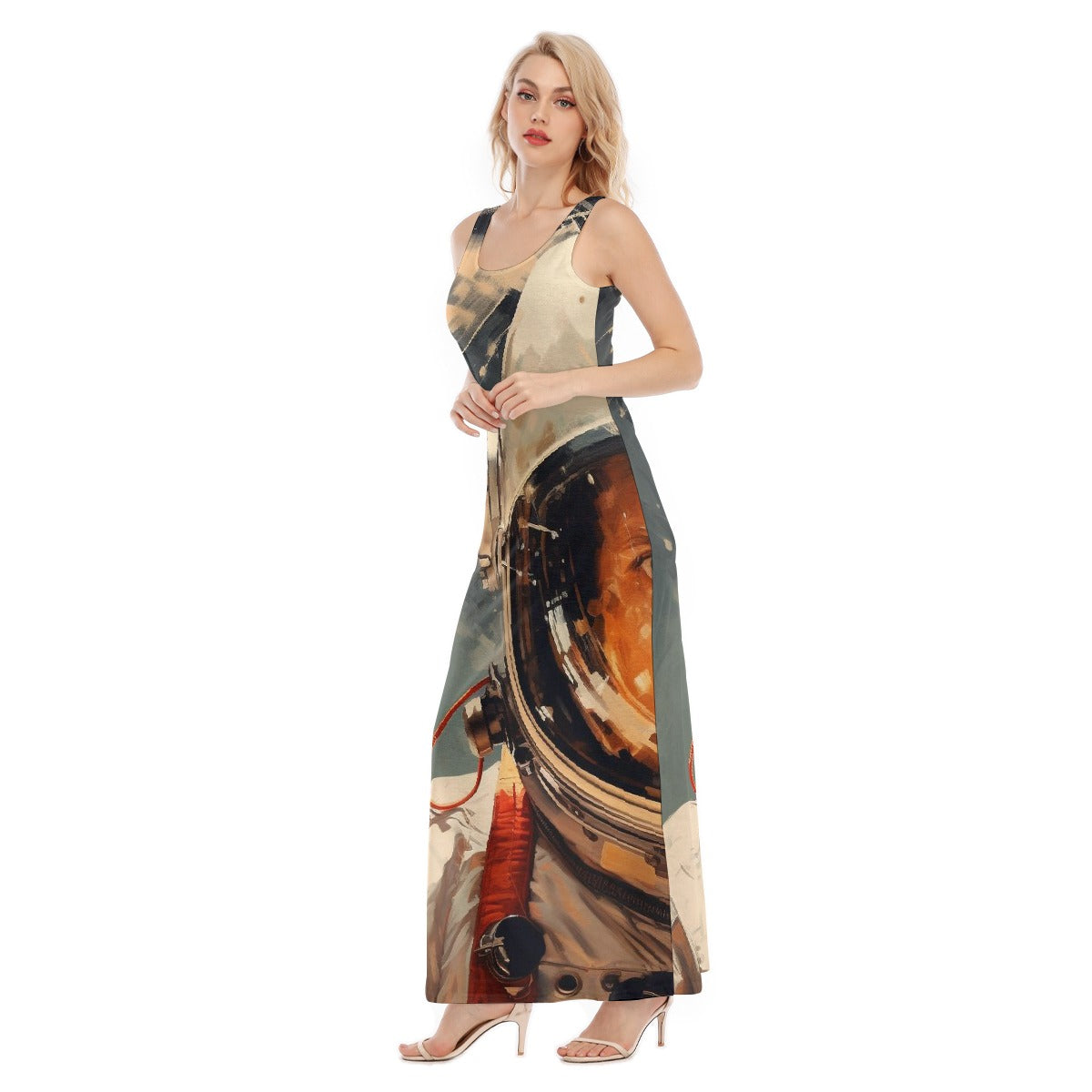 All-Over Print Women's Vest Dress | Length To Ankle