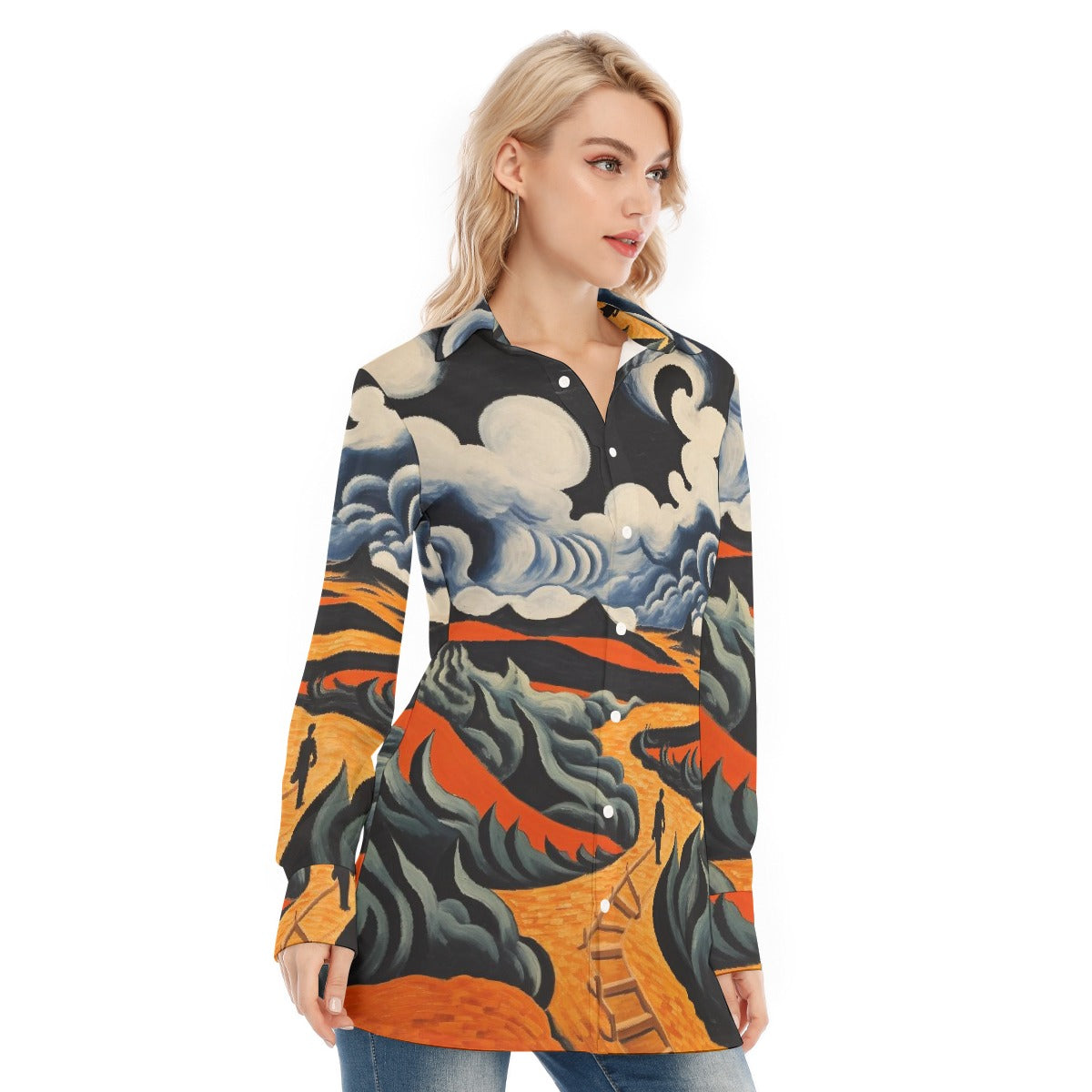 All-Over Print Women's Long Shirt