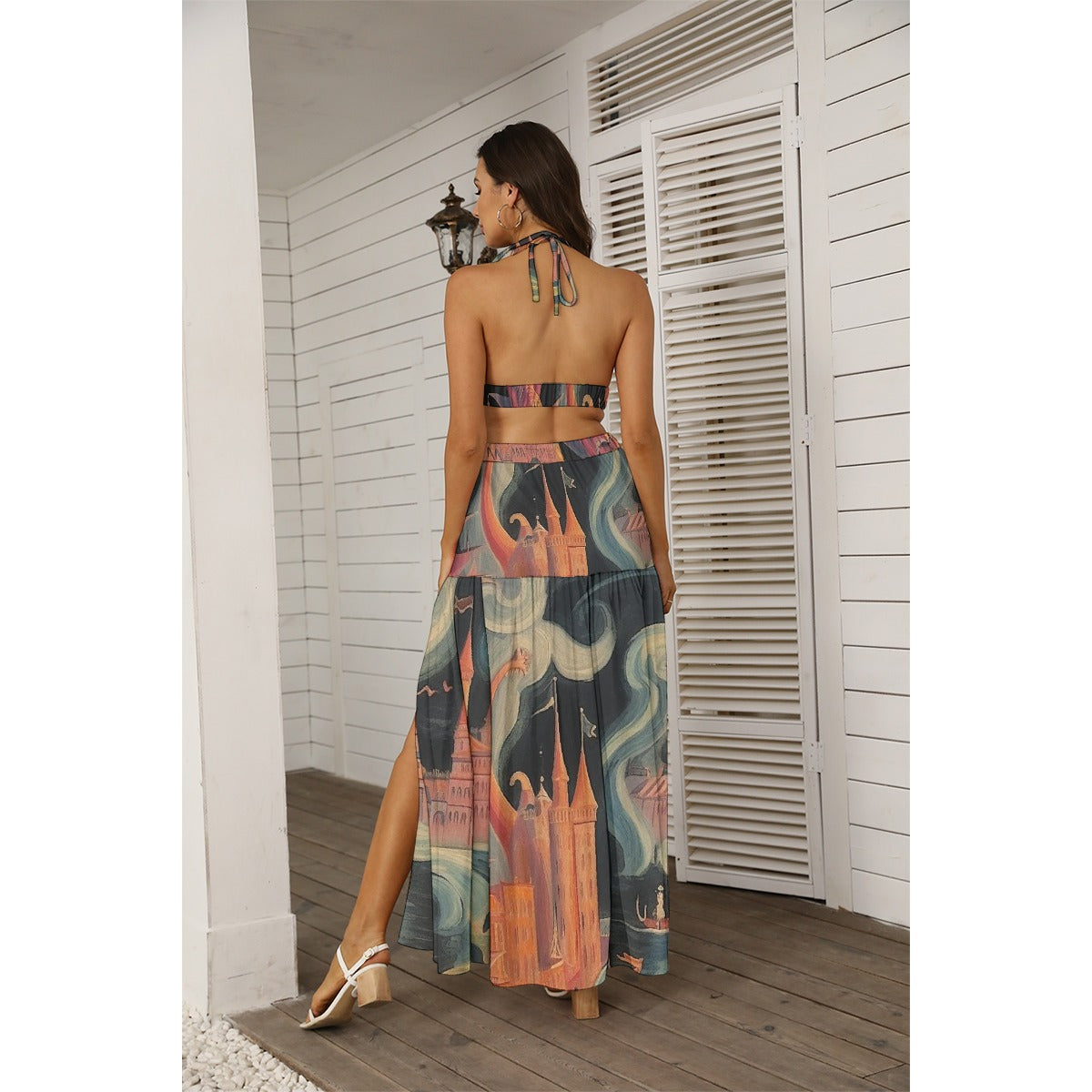 All-Over Print Women's Tie Back Wrap Dress