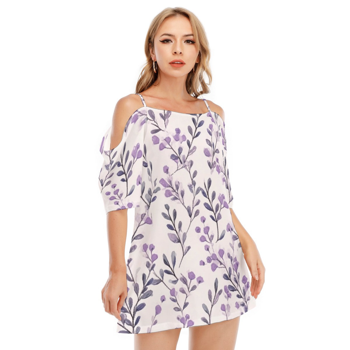 All-Over Print Women's Off-shoulder Cami Dress