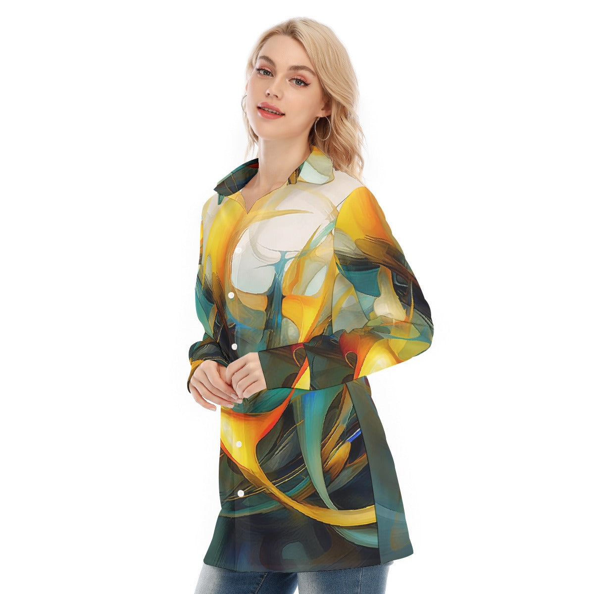 All-Over Print Women's Long Shirt