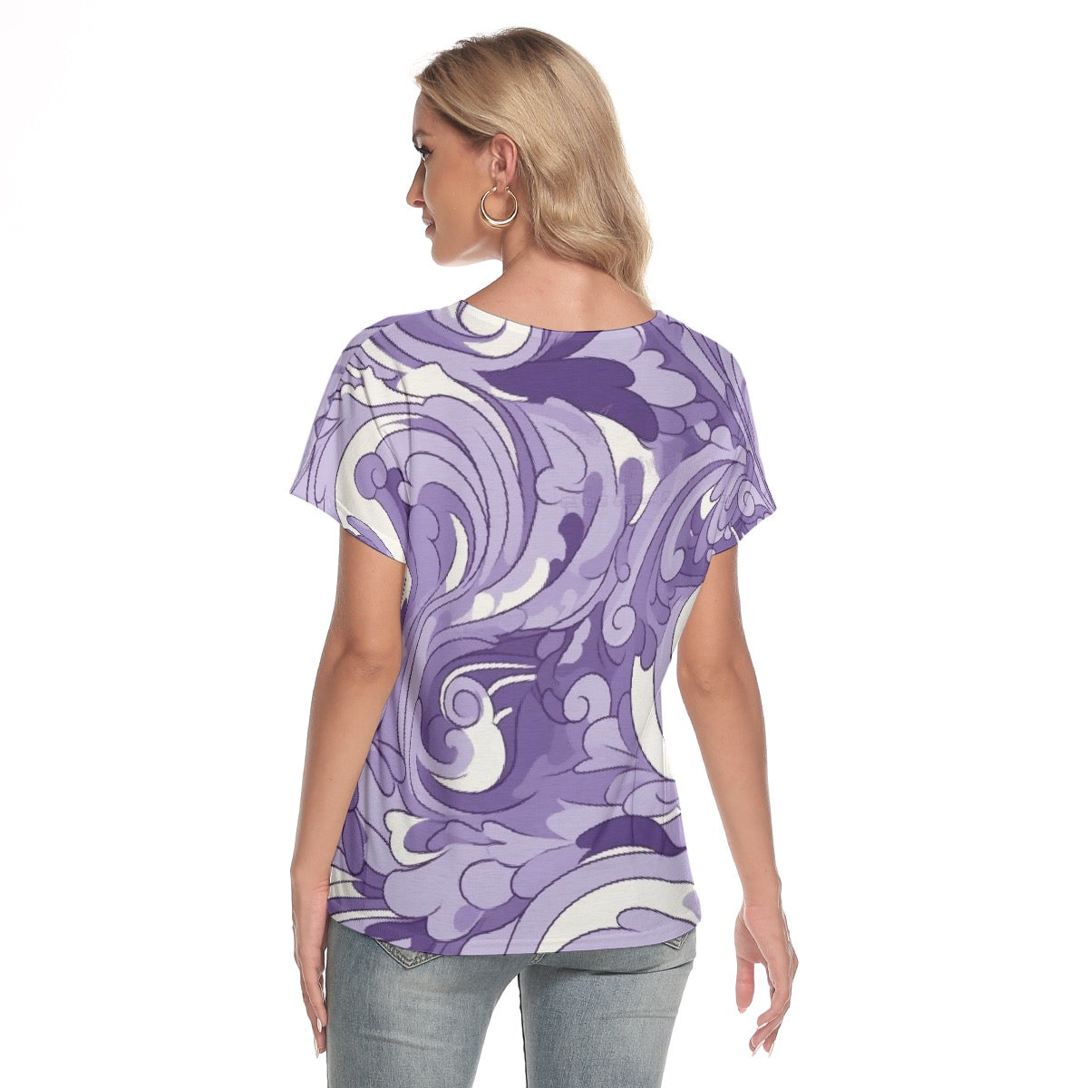 All-Over Print Women's Loose V-neck Short Sleeve T-shirt