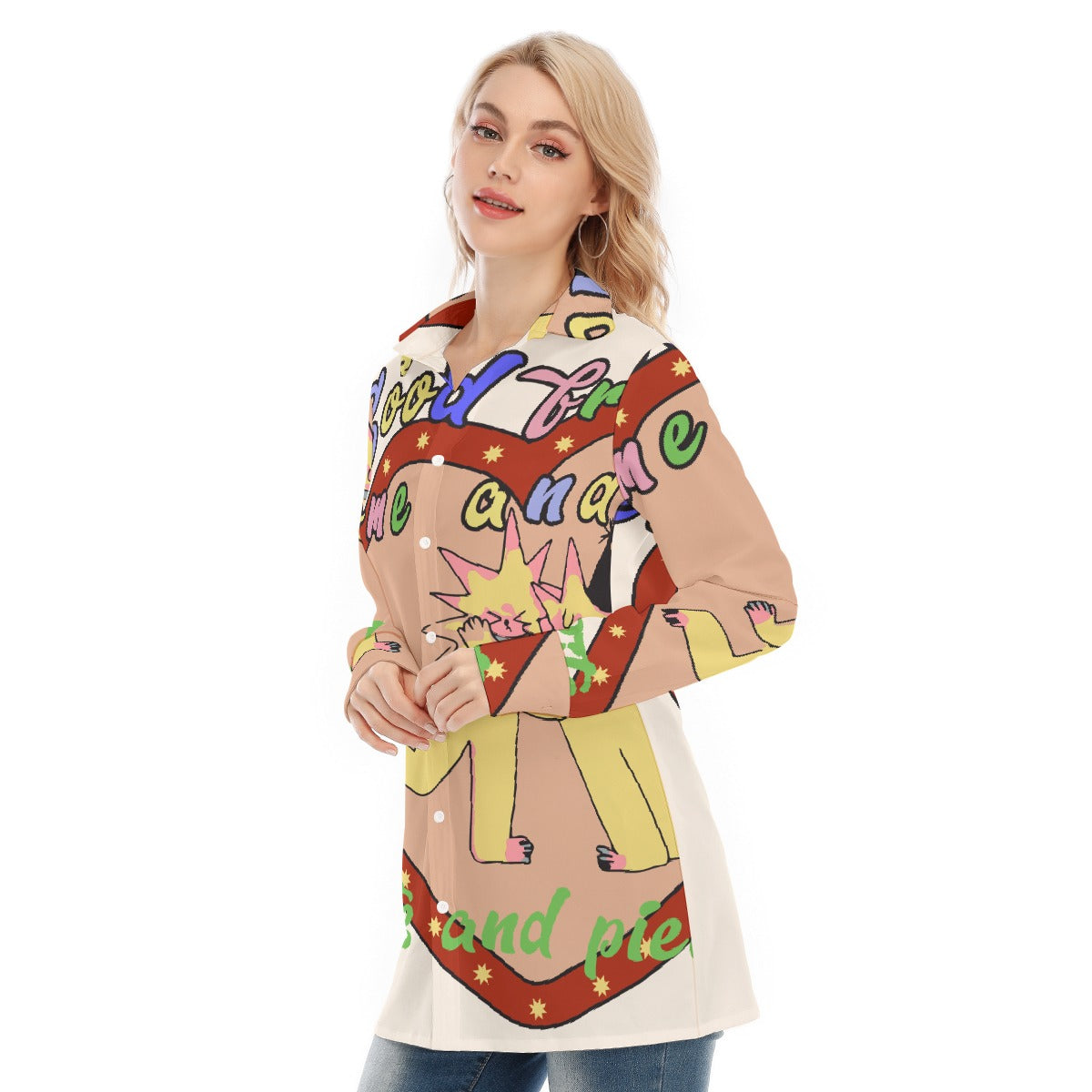 All-Over Print Women's Long Shirt