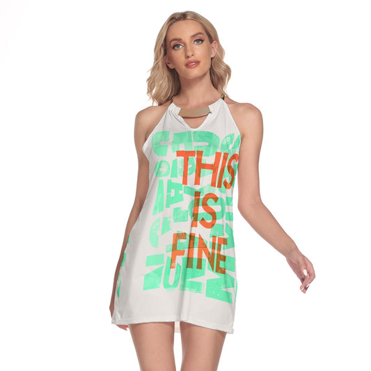 All-Over Print Women's Round Neck Above Knee Dress