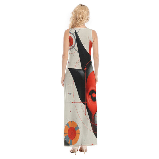 All-Over Print Women's Vest Dress | Length To Ankle