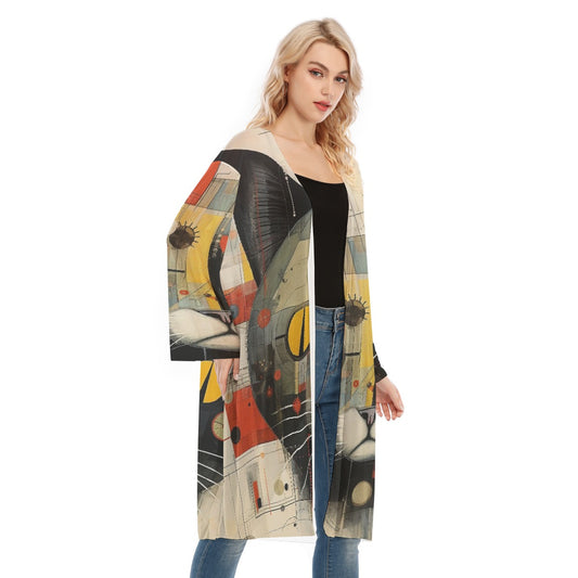 All- Over Print Women's Long Sleeve Mesh Cardigan