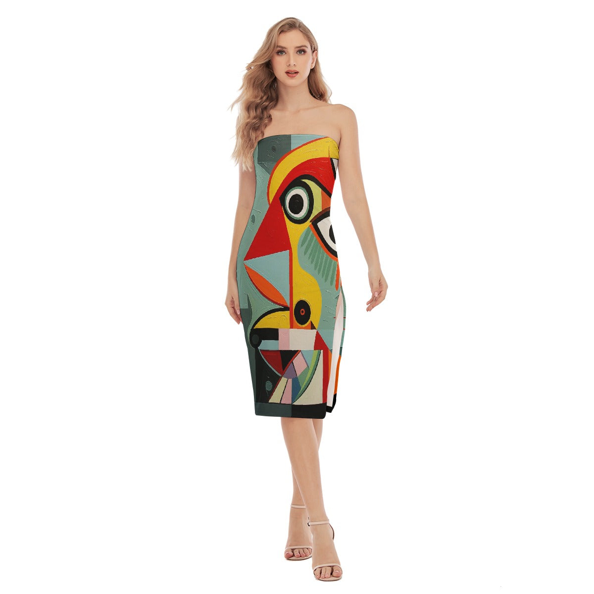 All-Over Print Women's Side Split Tube Top Dress