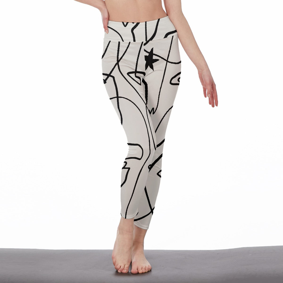 All-Over Print Women's High Waist Leggings | Side Stitch Closure