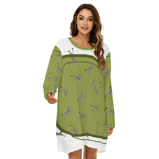 All-Over Print  Women's Loose Crew Neck Dress