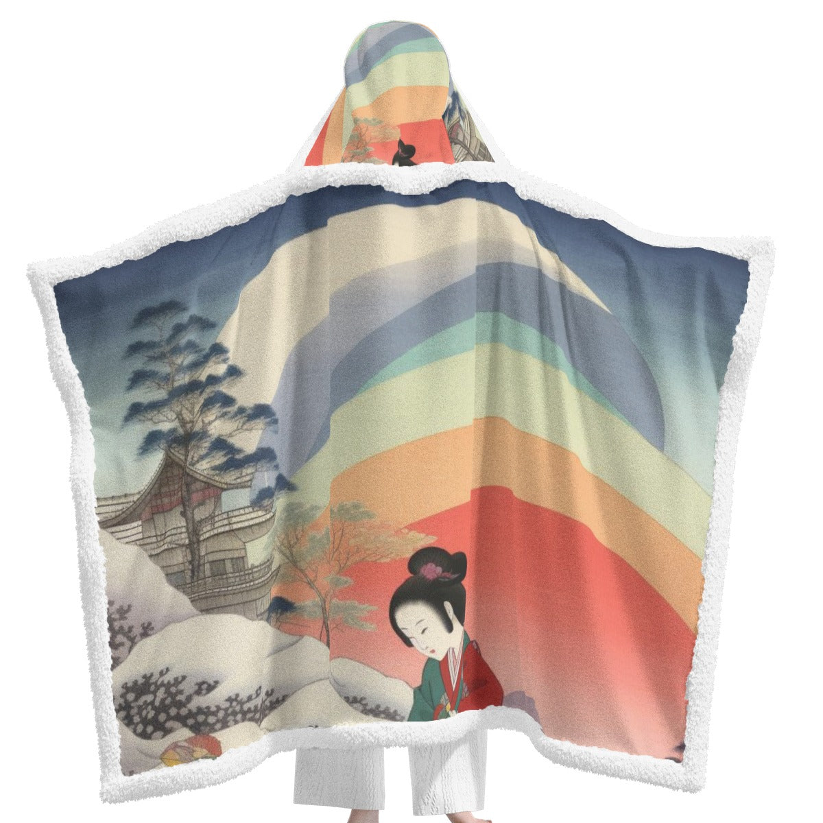 All-Over Print Unisex Wearable Hooded Blanket