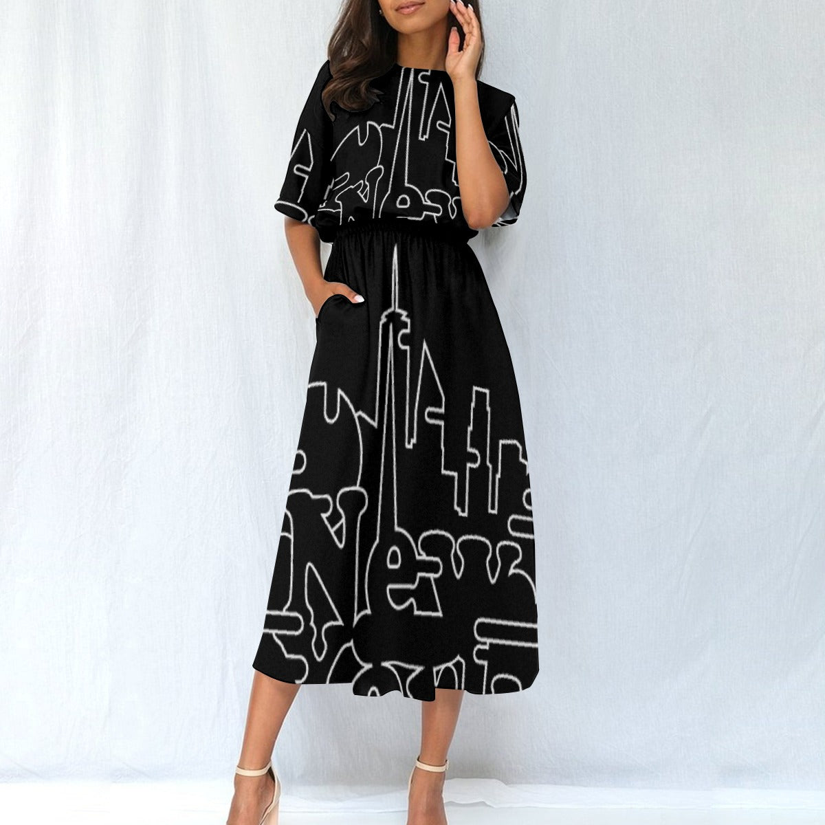 All-Over Print Women's Elastic Waist Dress