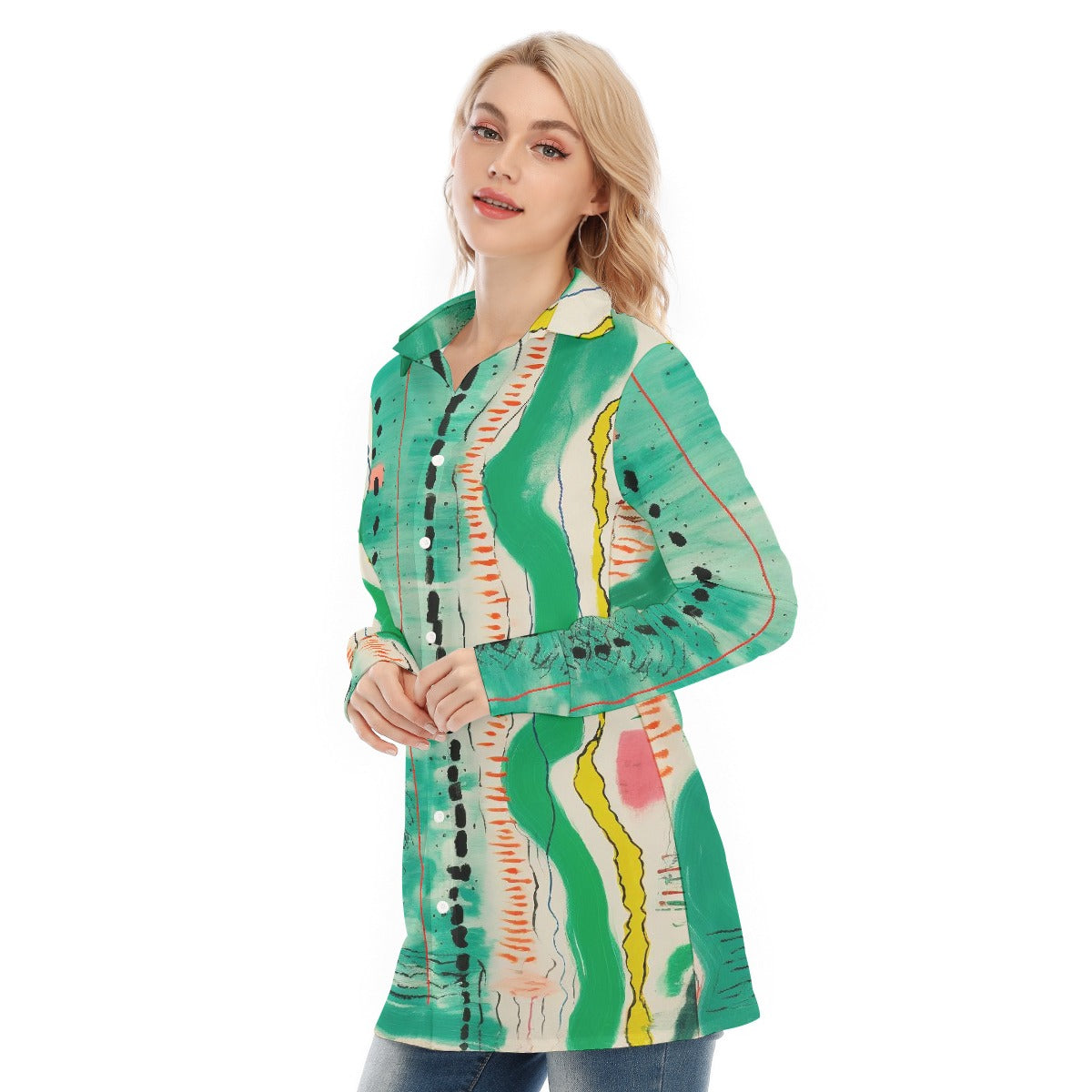 All-Over Print Women's Long Shirt