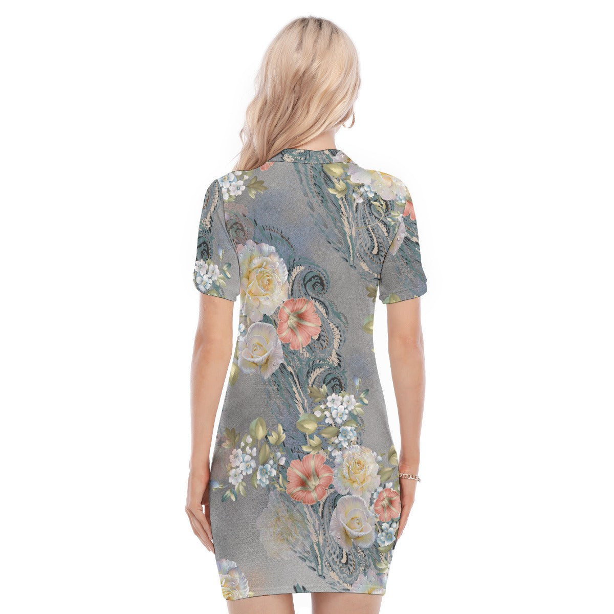 All-Over Print Women's Polo Collar Dress