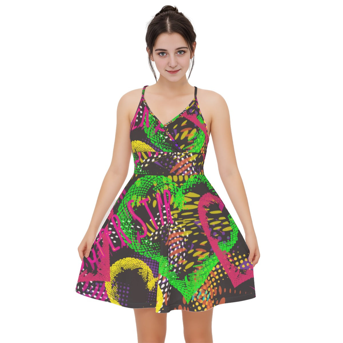 All-Over Print Women‘s Cross Cami Dress