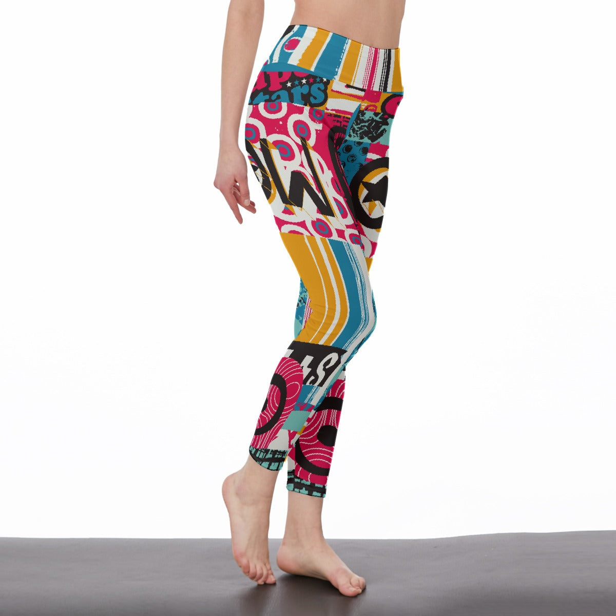 All-Over Print Women's High Waist Leggings | Side Stitch Closure