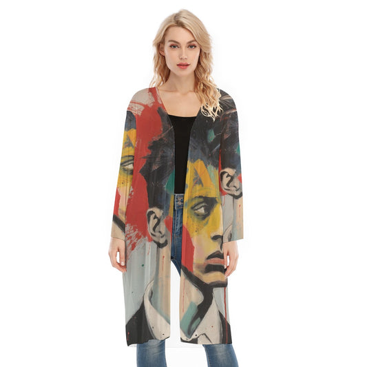 All- Over Print Women's Long Sleeve Mesh Cardigan