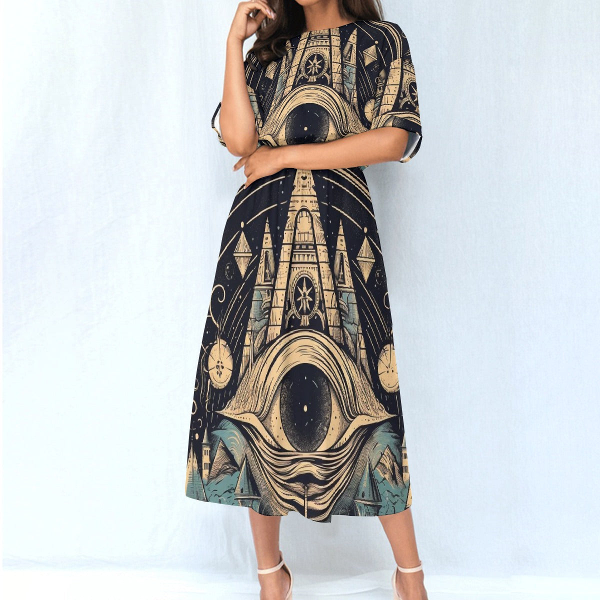 All-Over Print Women's Elastic Waist Dress