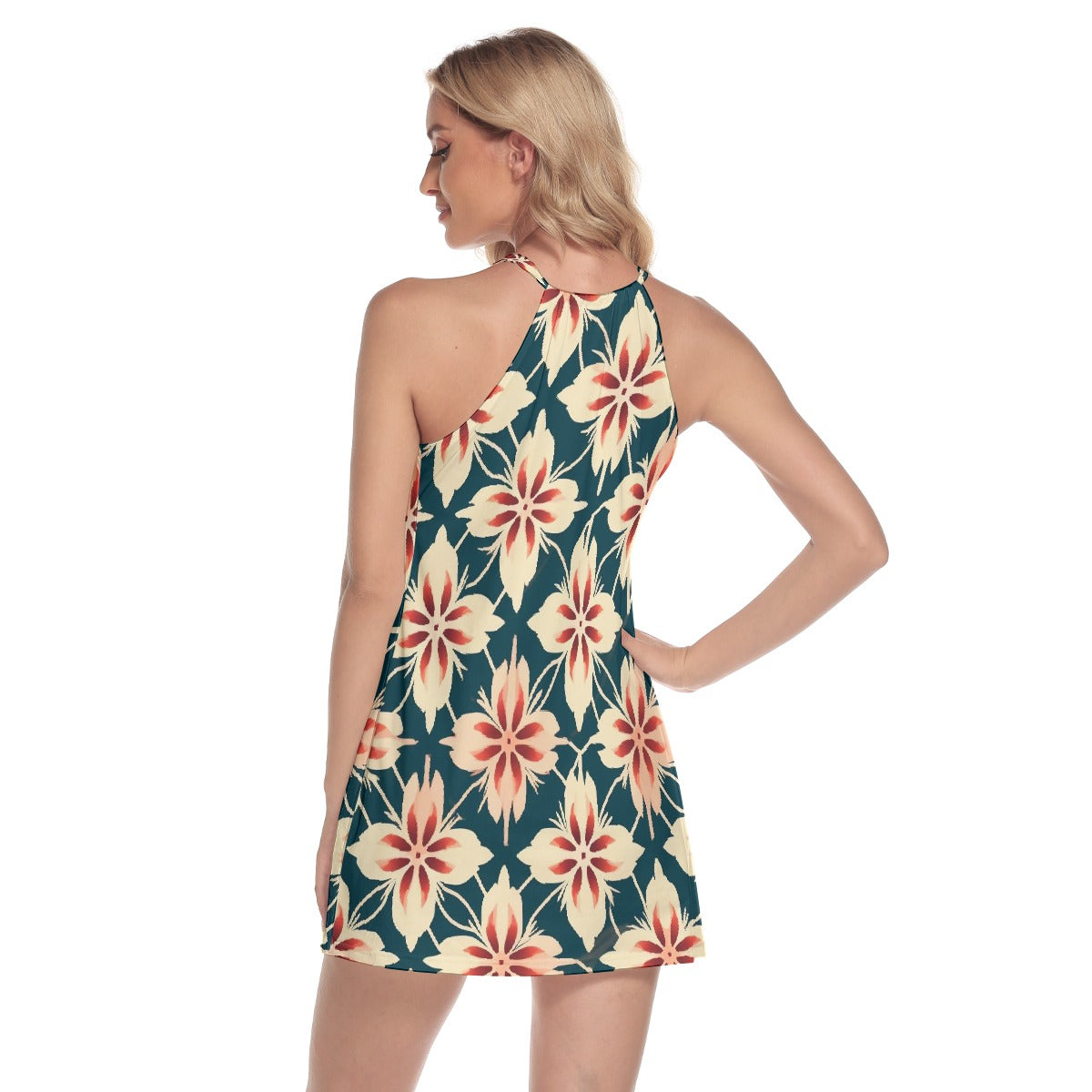 All-Over Print Women's Round Neck Above Knee Dress