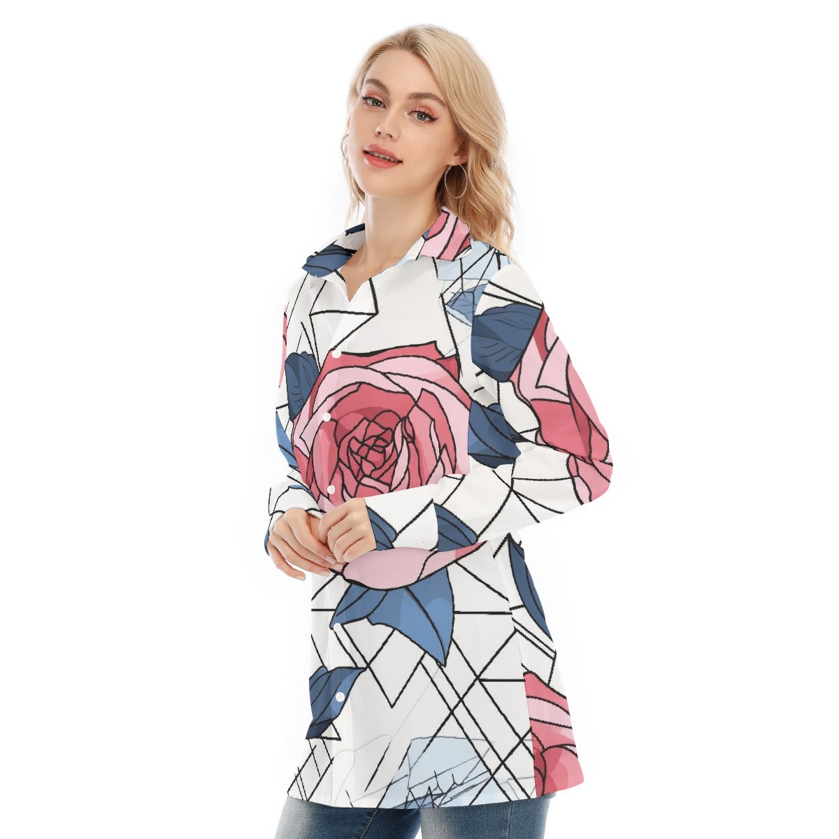 All-Over Print Women's Long Shirt