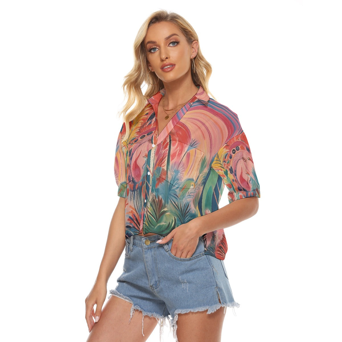 All-Over Print Women's V-neck Shirts