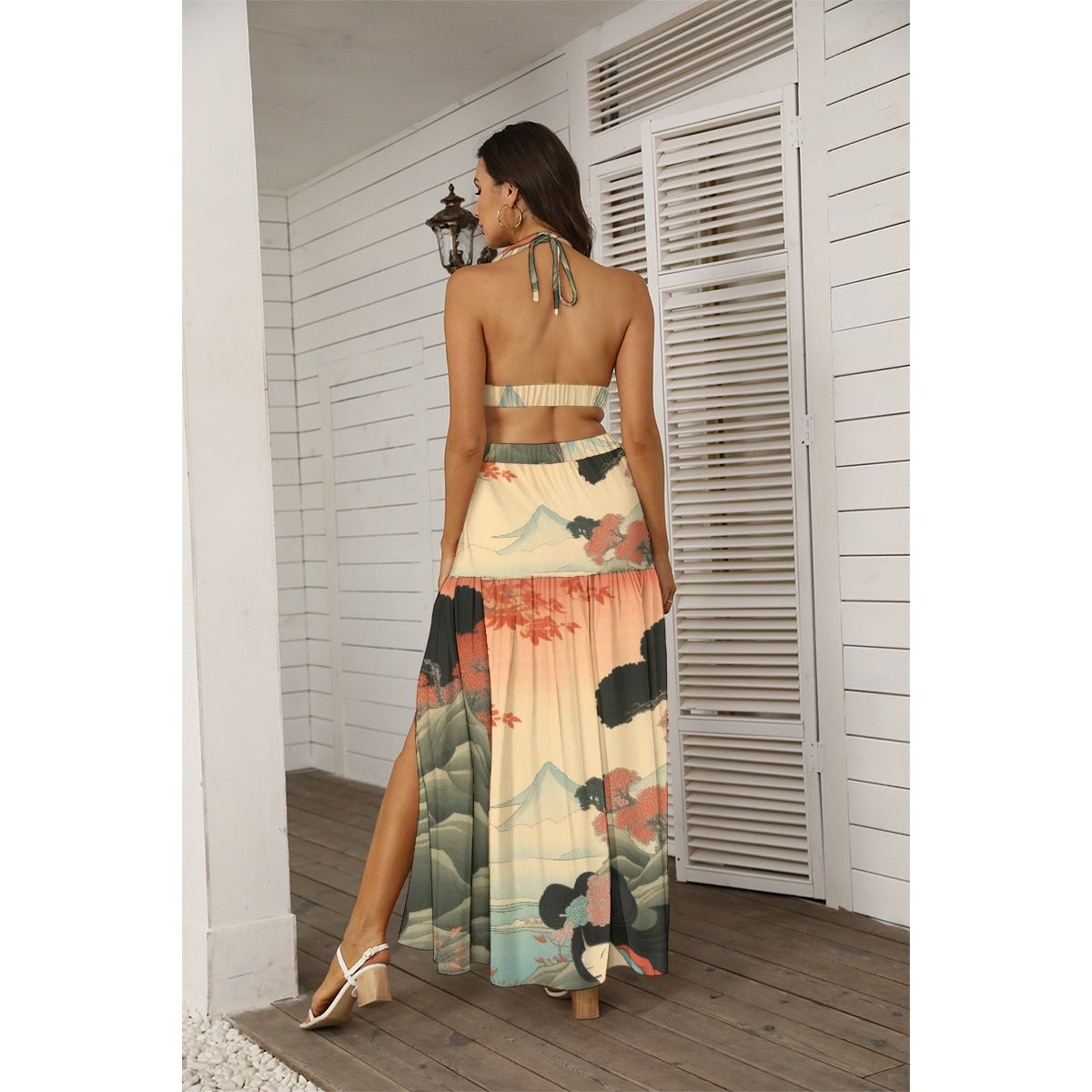 All-Over Print Women's Tie Back Wrap Dress