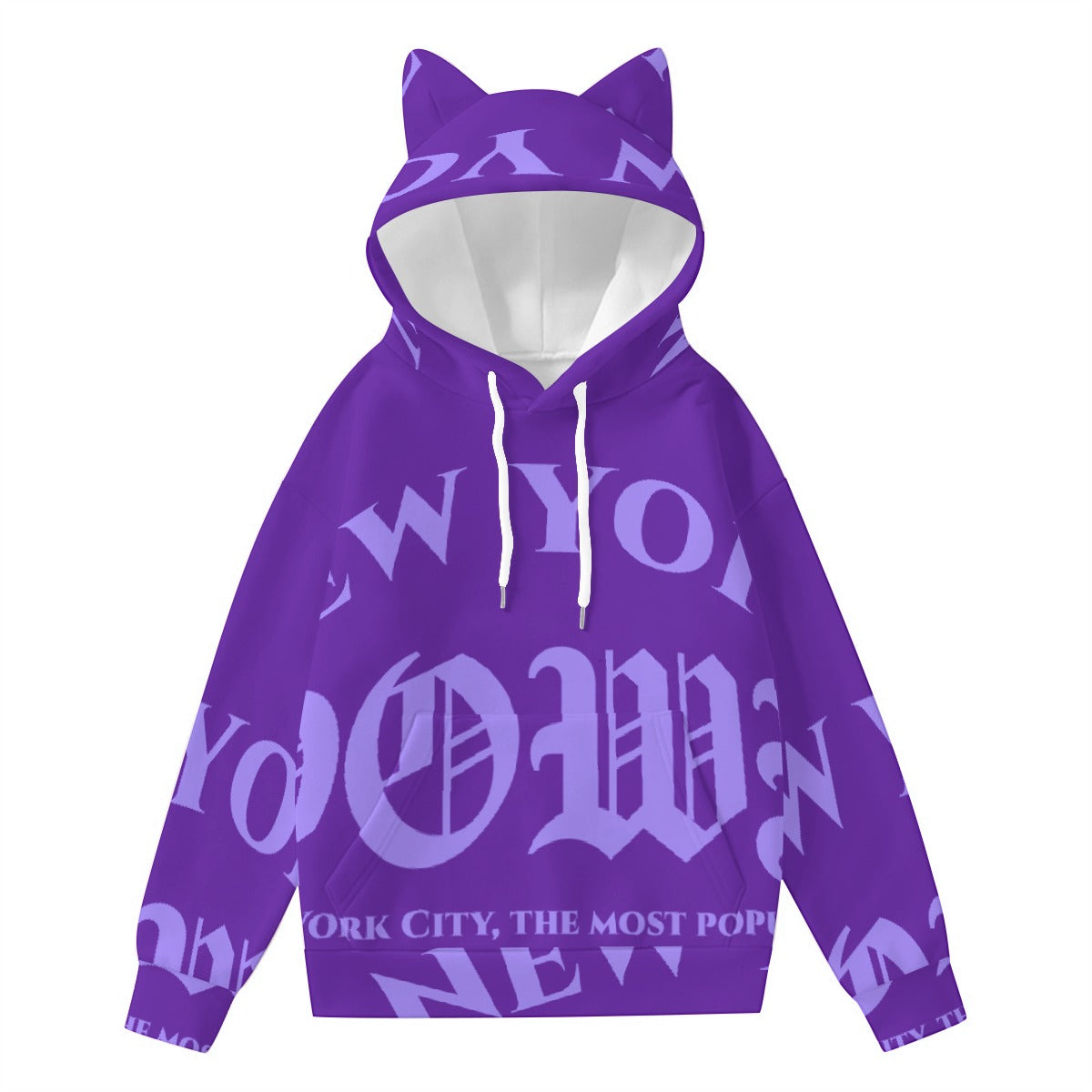 All-Over Print Women’s Hoodie With Decorative Ears