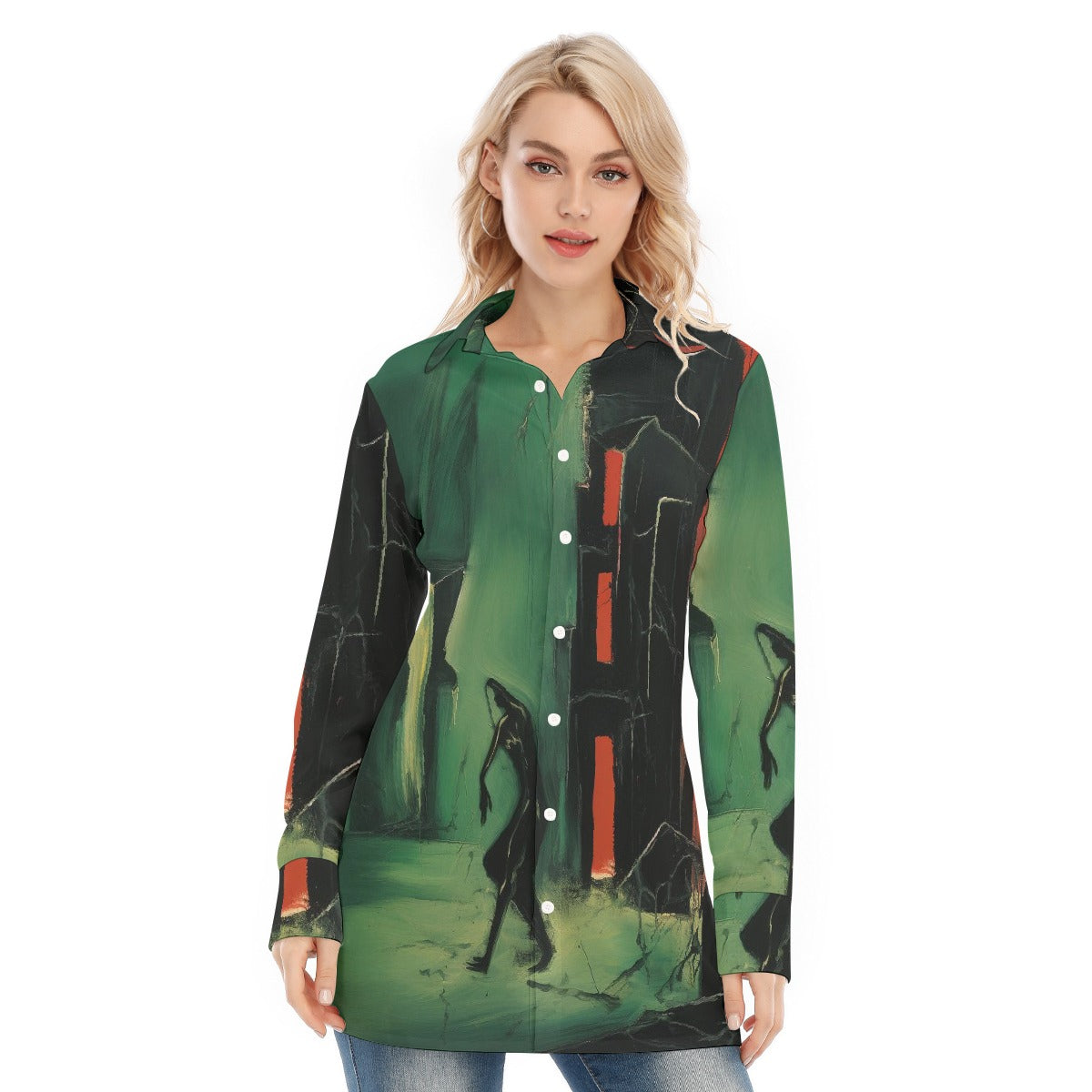 All-Over Print Women's Long Shirt