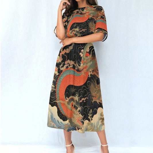 All-Over Print Women's Elastic Waist Dress