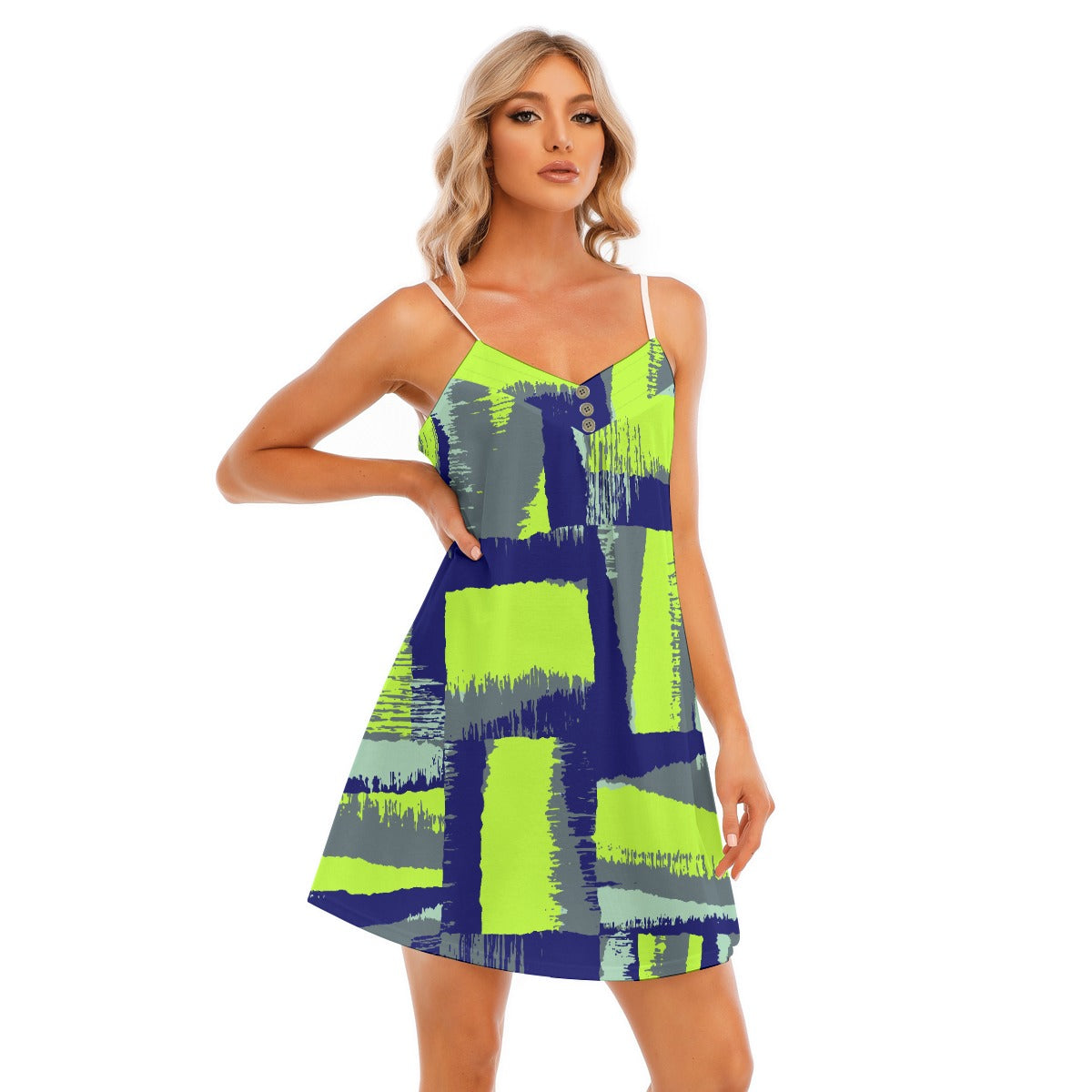 All-Over Print Women's V-neck Cami Dress