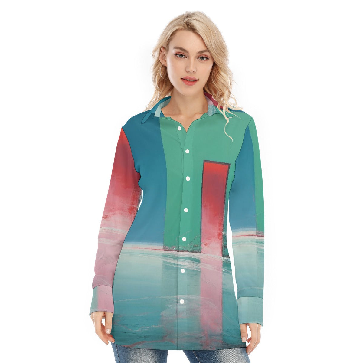 All-Over Print Women's Long Shirt