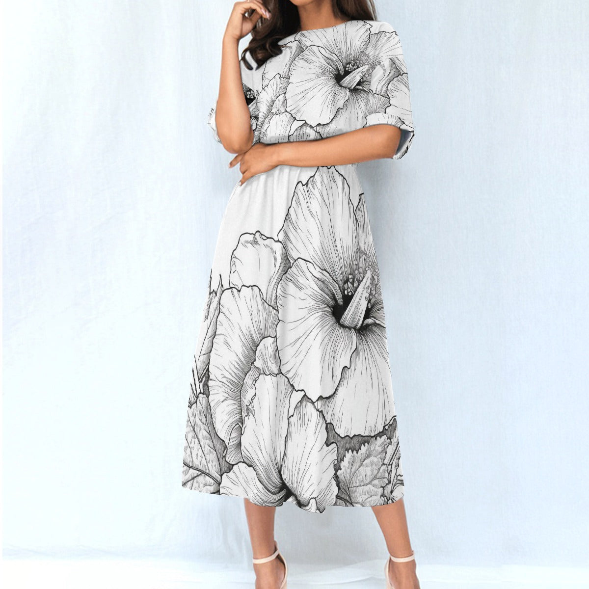 All-Over Print Women's Elastic Waist Dress