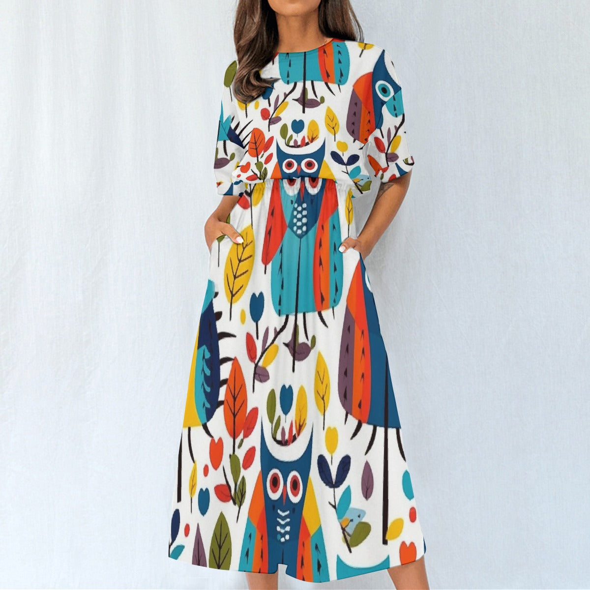 All-Over Print Women's Elastic Waist Dress