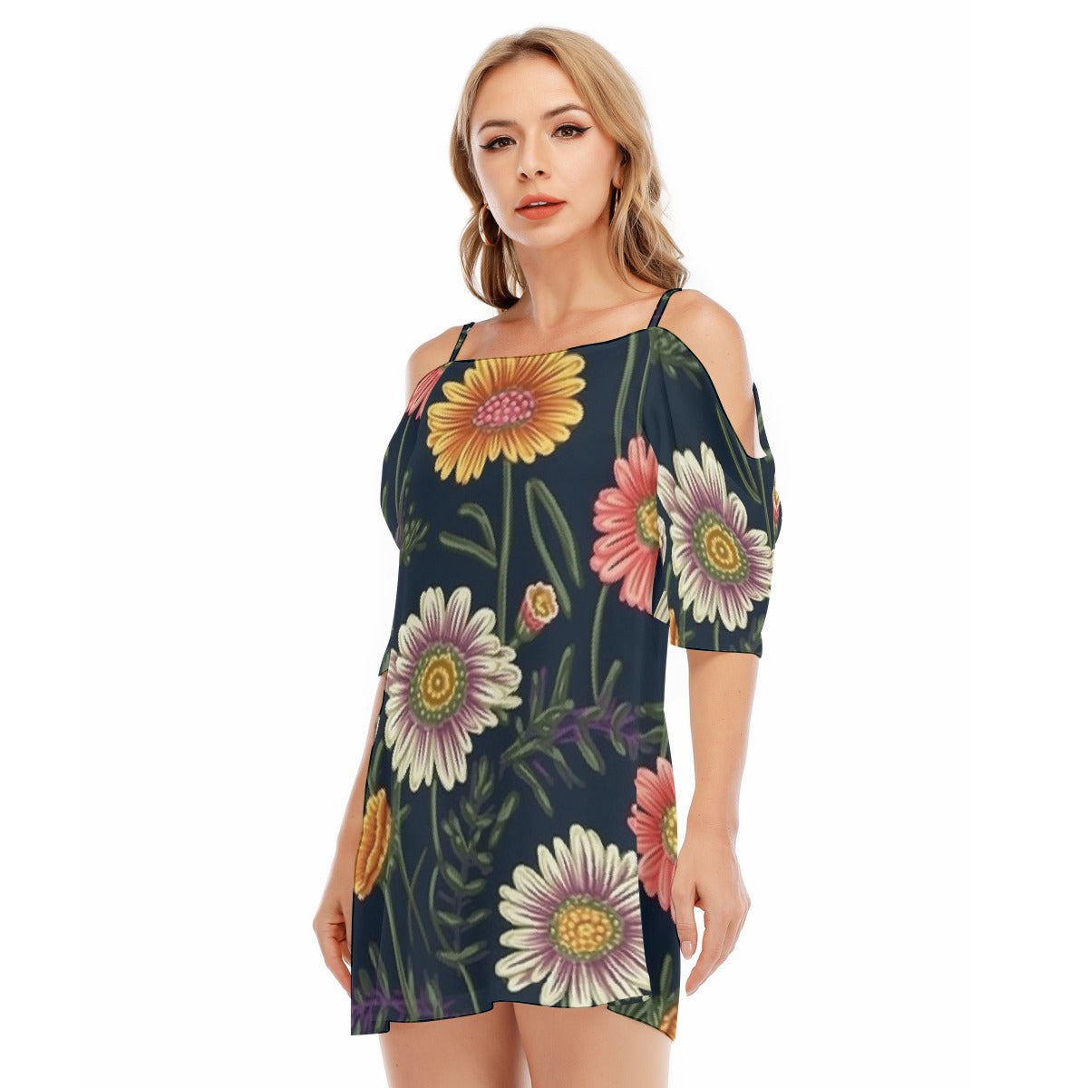 All-Over Print Women's Off-shoulder Cami Dress