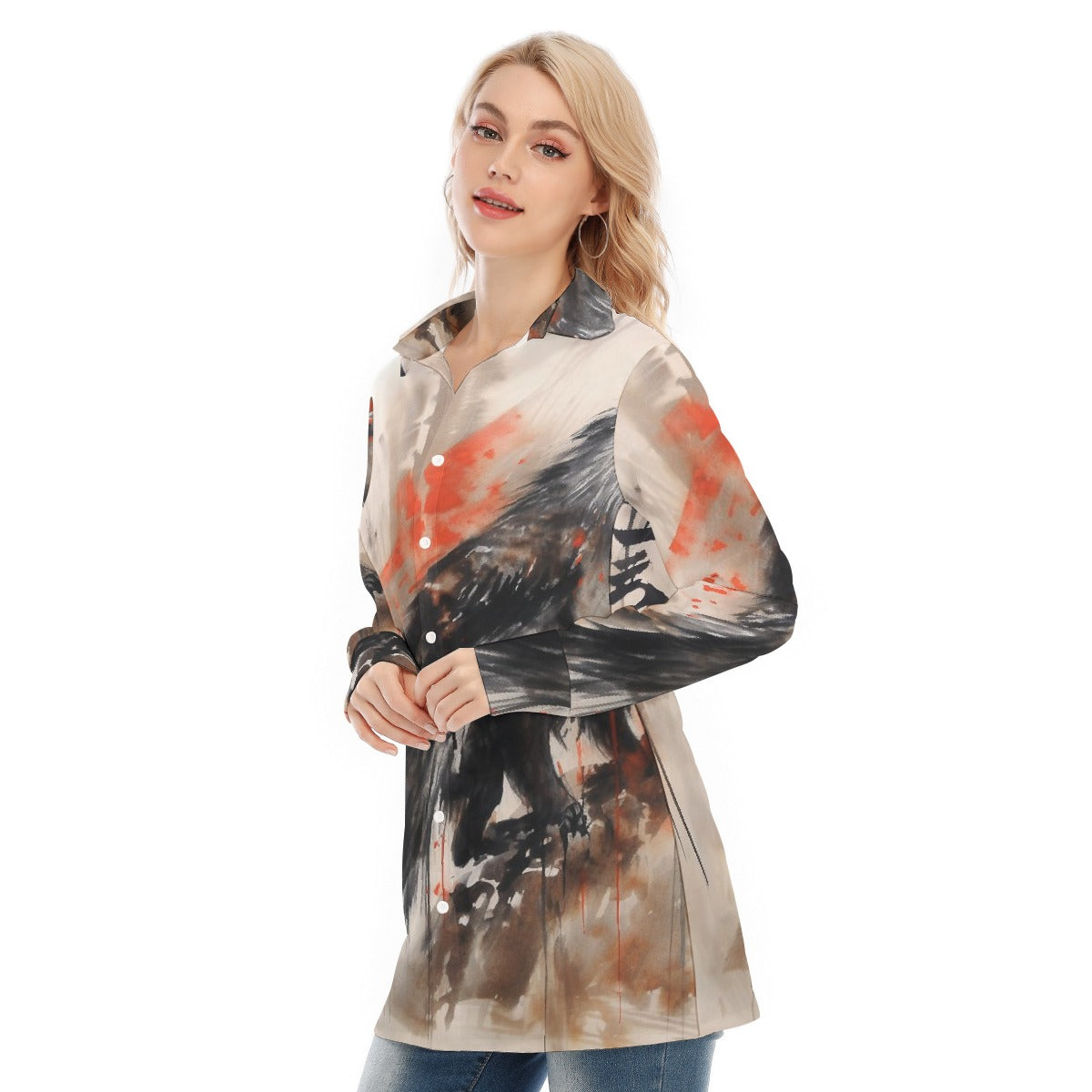 All-Over Print Women's Long Shirt