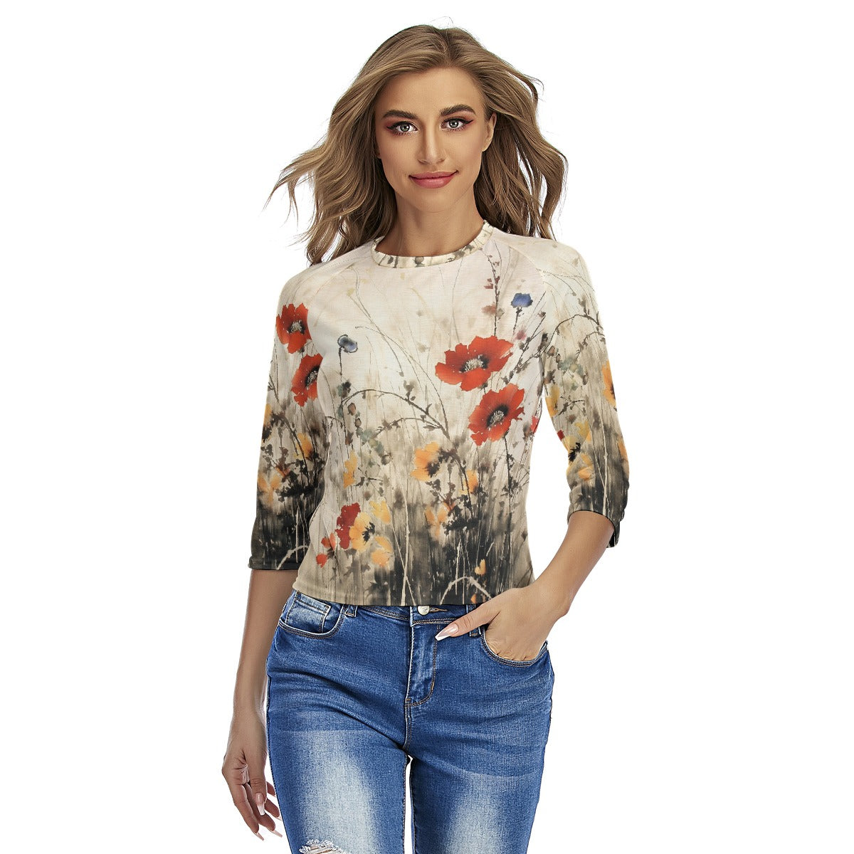 All-Over Print Women's Raglan Sleeves T-shirts