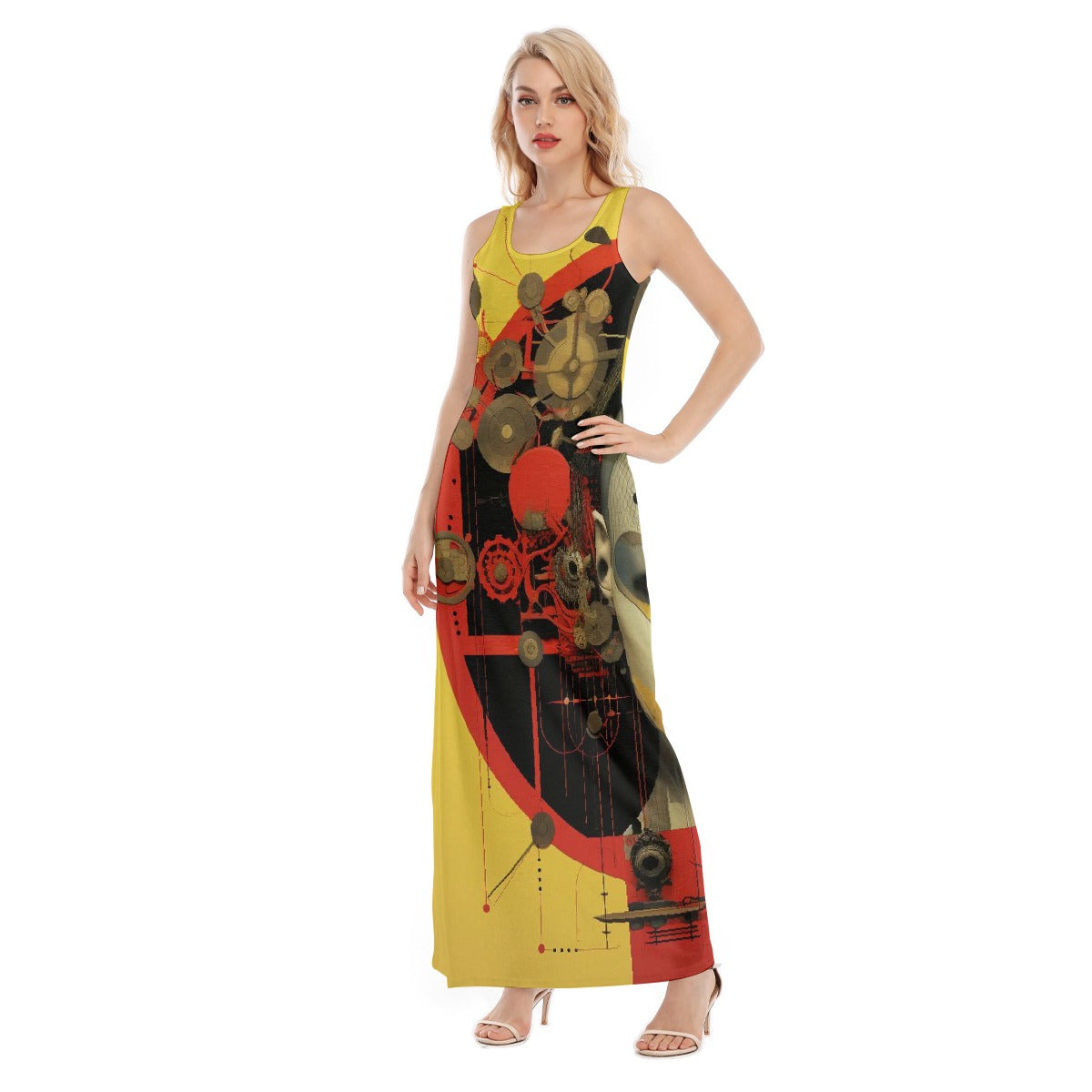 All-Over Print Women's Vest Dress | Length To Ankle