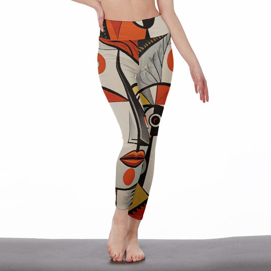 All-Over Print Women's High Waist Leggings | Side Stitch Closure