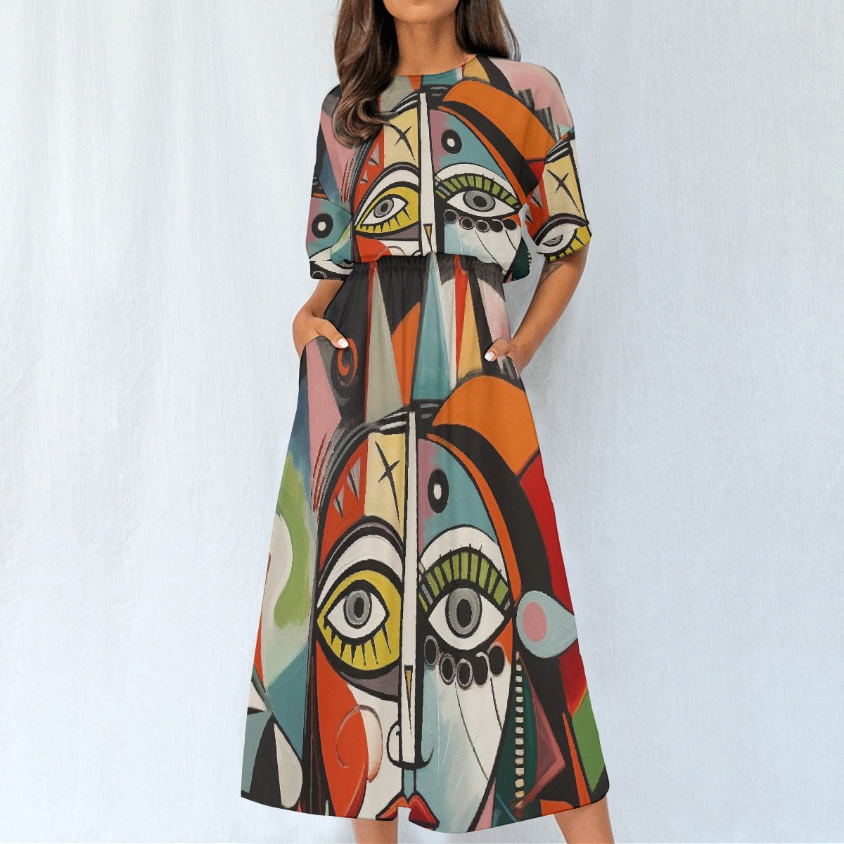 All-Over Print Women's Elastic Waist Dress