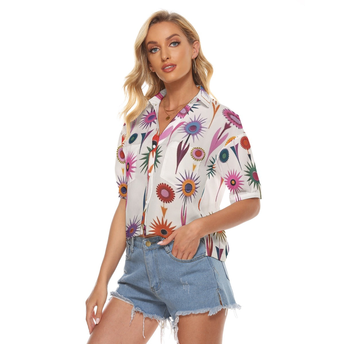 All-Over Print Women's V-neck Shirts