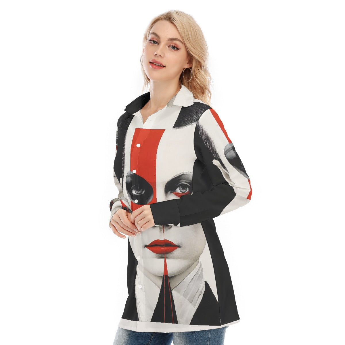 All-Over Print Women's Long Shirt