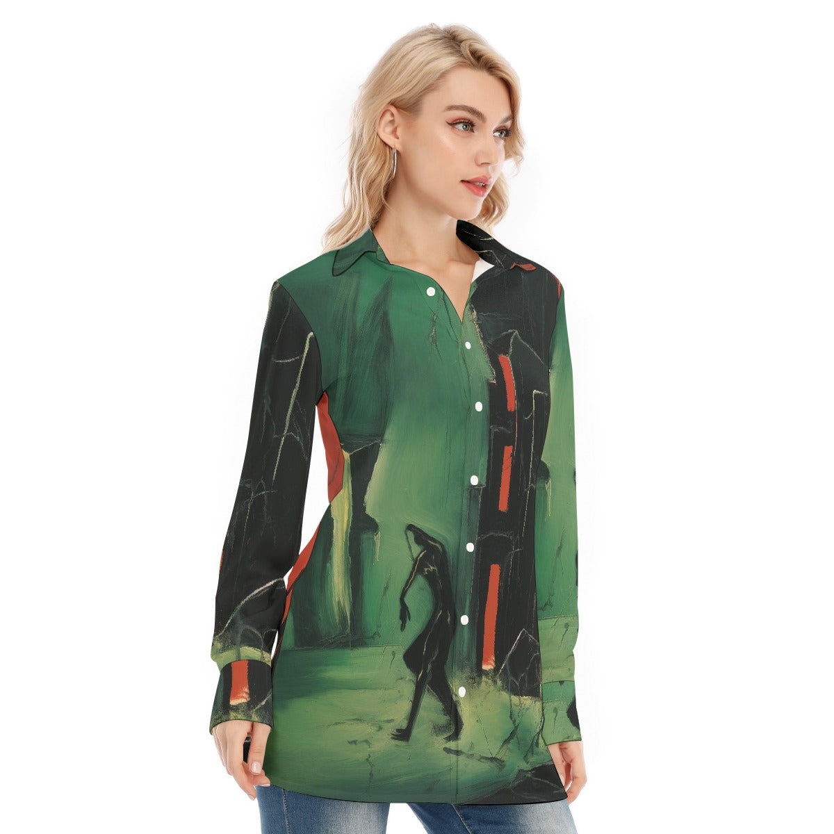 All-Over Print Women's Long Shirt