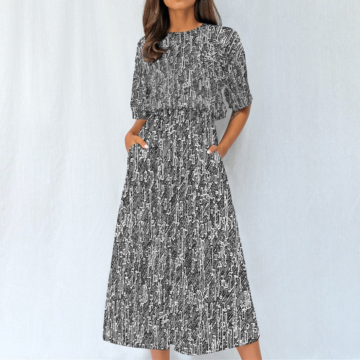 All-Over Print Women's Elastic Waist Dress