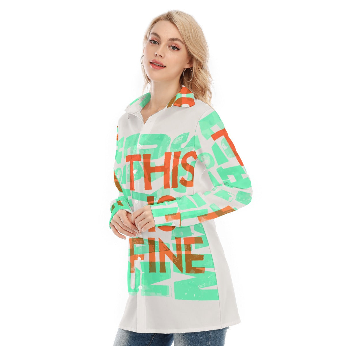 All-Over Print Women's Long Shirt