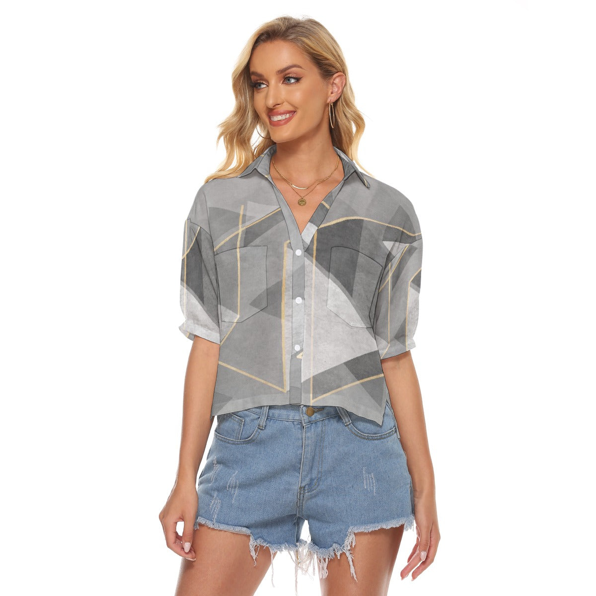 All-Over Print Women's V-neck Shirts