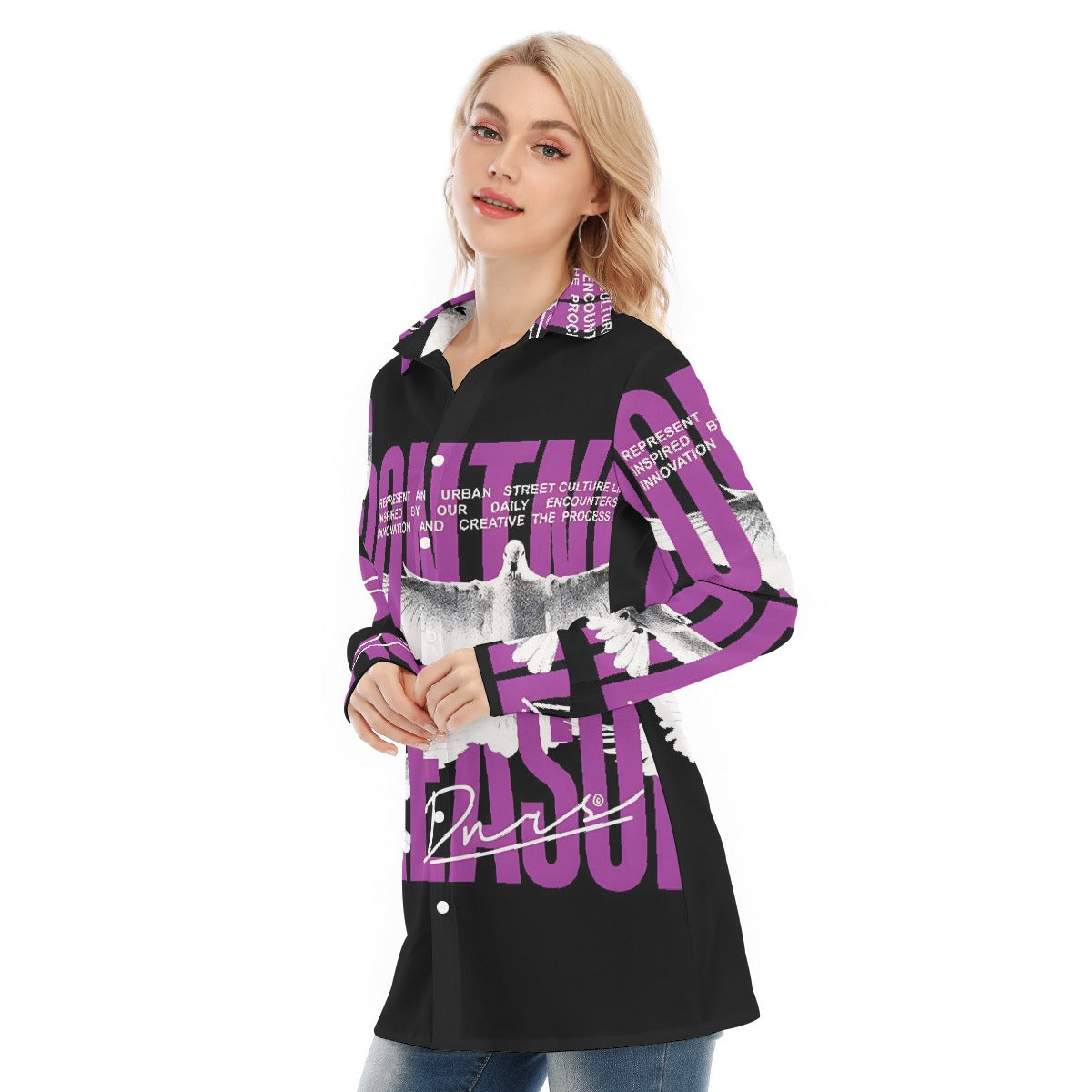 All-Over Print Women's Long Shirt