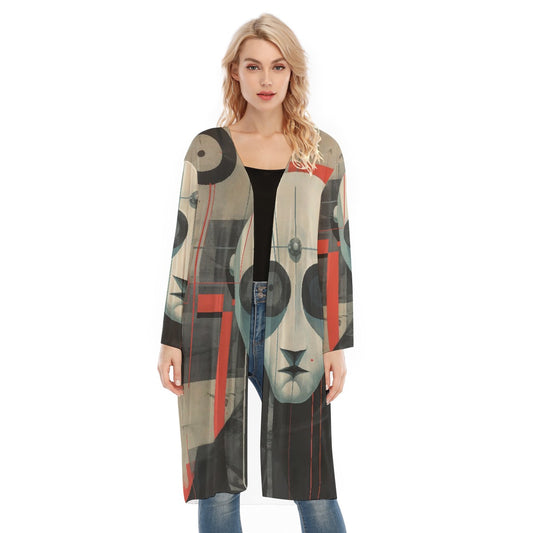 All- Over Print Women's Long Sleeve Mesh Cardigan