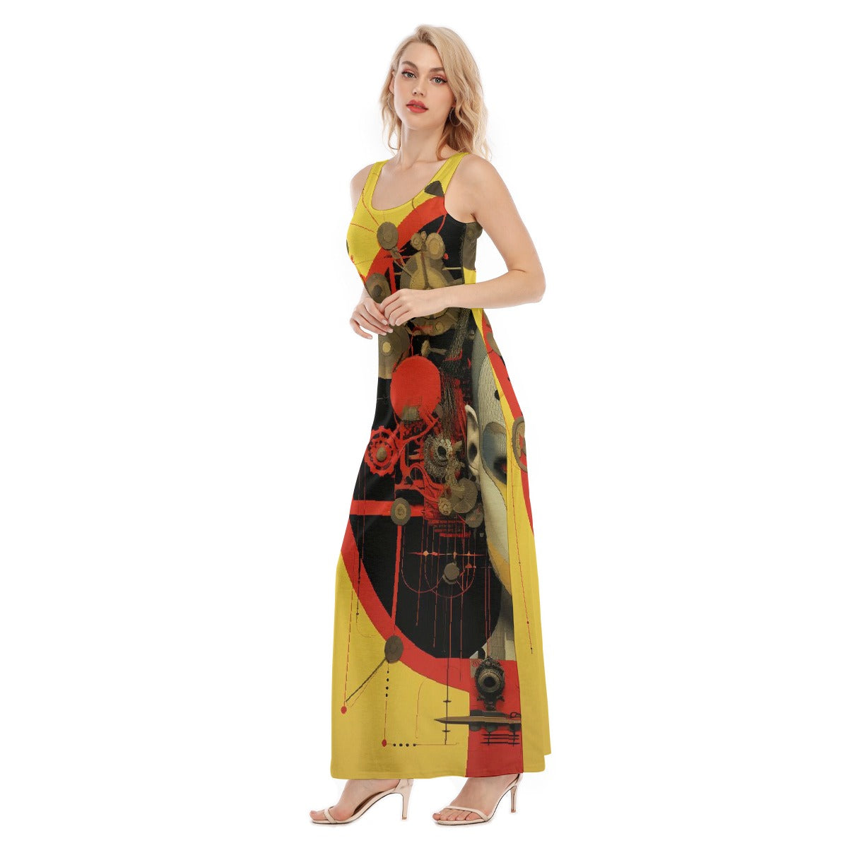 All-Over Print Women's Vest Dress | Length To Ankle