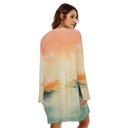 All-Over Print  Women's Loose Crew Neck Dress