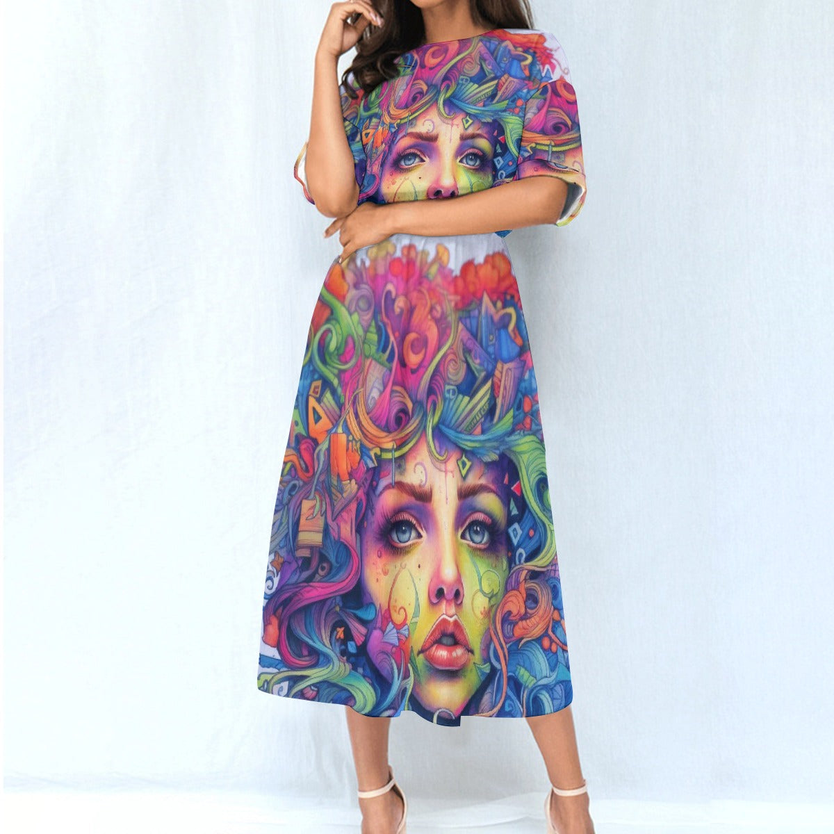 All-Over Print Women's Elastic Waist Dress